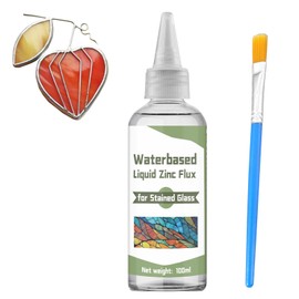 WAN2TLK Liquid Flux Soldering 100ml - Stained Glass Flux for Soldering Work, Glass Repair and More - Stain Glass Tools and Supplies - Waterbased Liquid Zinc Flux for Stained Glass
