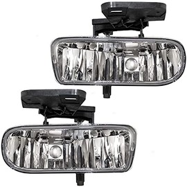 ROXX Fog Lights Sets For 1999-2006 GMC SIERRA 1500 1999-2002 GMC SIERRA 2500 2001-2002 GMC SIERRA 3500 With Bulb 9005 12V35W Driver and Passenger Side (Clean)