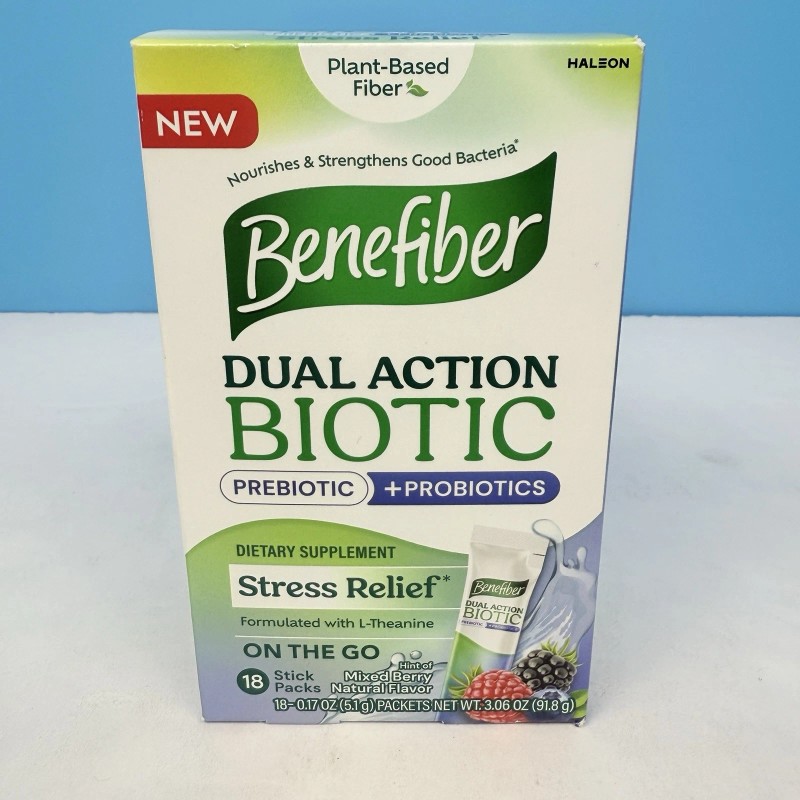 Benefiber Dual Action Biotic Prebiotic 54 Sticks Mixed Berry Exp