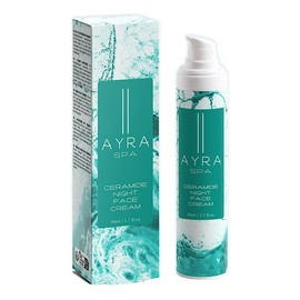 AYRA SPA - Ceramide Night Face Cream | With Aloe Vera, Cocoa Butter, Jojoba Oil | Contains Complex Lipids & Fatty Acids | Vegan & 99% Natural | COSMOS Certified