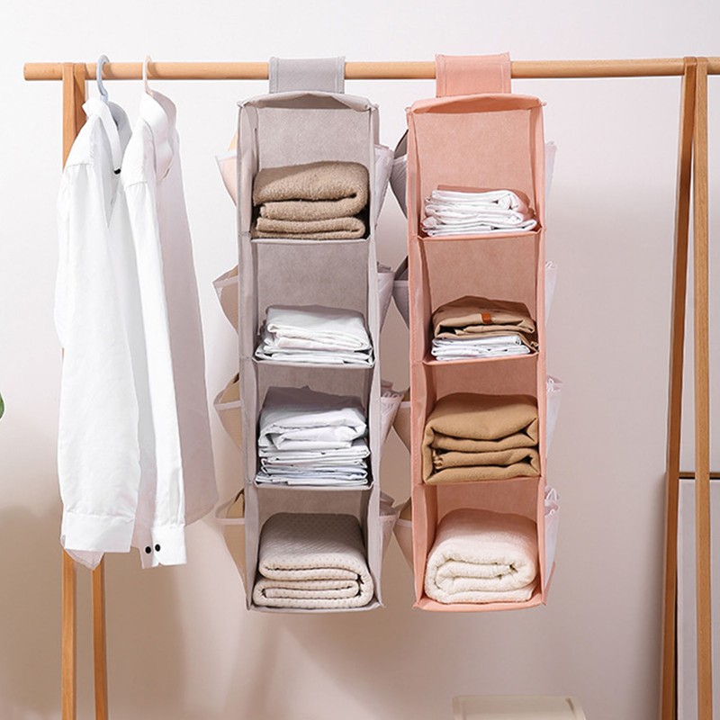 4 Layer Storage Hanging Bag Oxford Cloth Washable Foldable Hanging