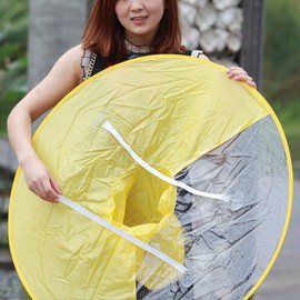 Garneck Lightweight Rain Jacket Hands Raincoat Umbrella Hat Windbreak School Costum for Students Children Man Women L (Yellow) Poncho Raincoat