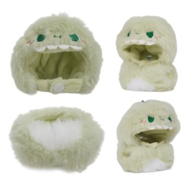 17cm Boy Keychain Doll Cute Green Dinosaur Clothes Outfit Animal Accessories