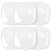 Blcculi 7.5'' Porcelain Dinner Plates,Set of 6 Square Dinner Plates,Porcelain
