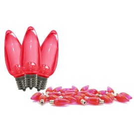 25 Pack C9 Dimmable Smooth Pink LED Retrofit Bulbs