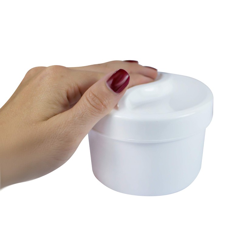 Denture Cup Braces Container with Strainer Screw Cap Medi-Inn
