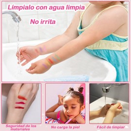 Maquillaje para Niñas-27 pcs, Kit De Maquillaje De Simulación No Tóxico, Set de Maquillaje para Niñas, Juego de Cosméticos de Juguete, Regalos para Niñas, Apto para Niños de 4 5 6 7 8 9 10 11 12Años