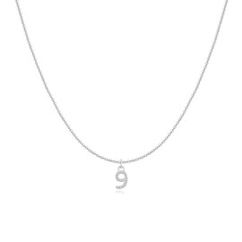 MARLION JEWELS Necklace and pendant set for women in 925 silver with small numbers. Silver chain for women ideal as a gift. Necklace for women. Jewellery for women, Gold - silver, No Gemstone