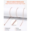 Silvora Rose Gold Chain Necklace, 2MM Rolo Cable Necklace Stainless