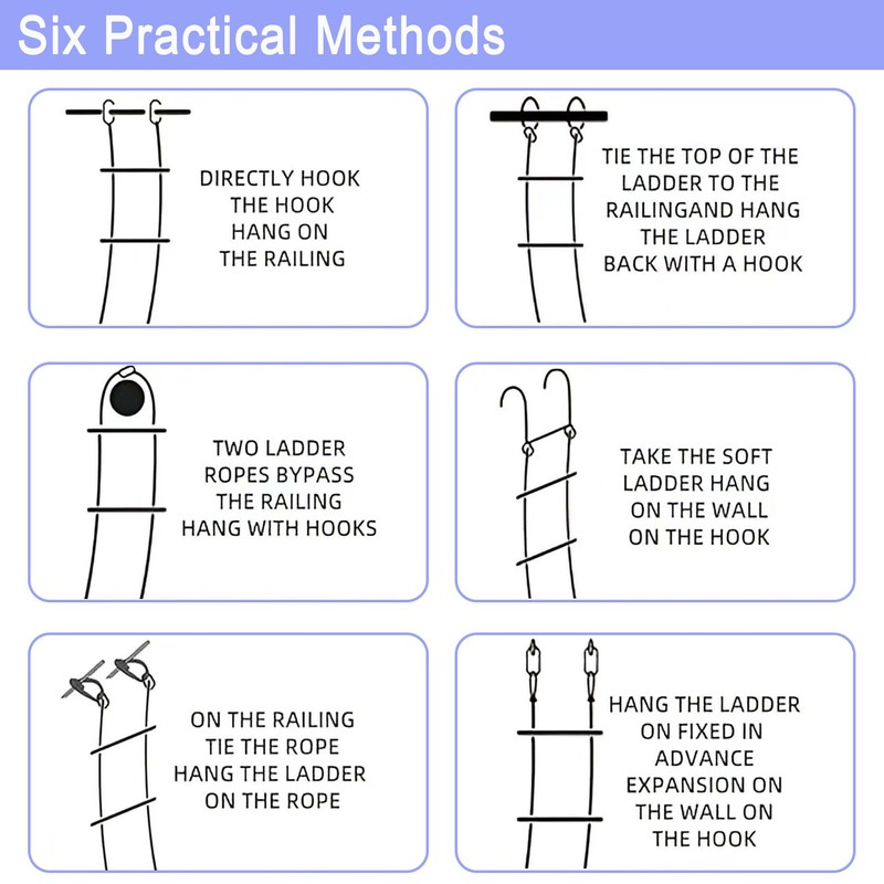 9.8ft Fire Escape Ladder - Emergency Safety Rope for 2-3