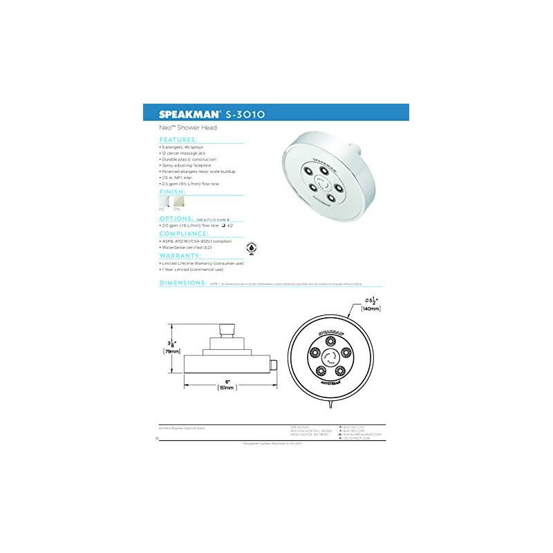 Speakman s-3010 Neo Anystream alta presión ajustable, Oil-Rubbed Bronze
