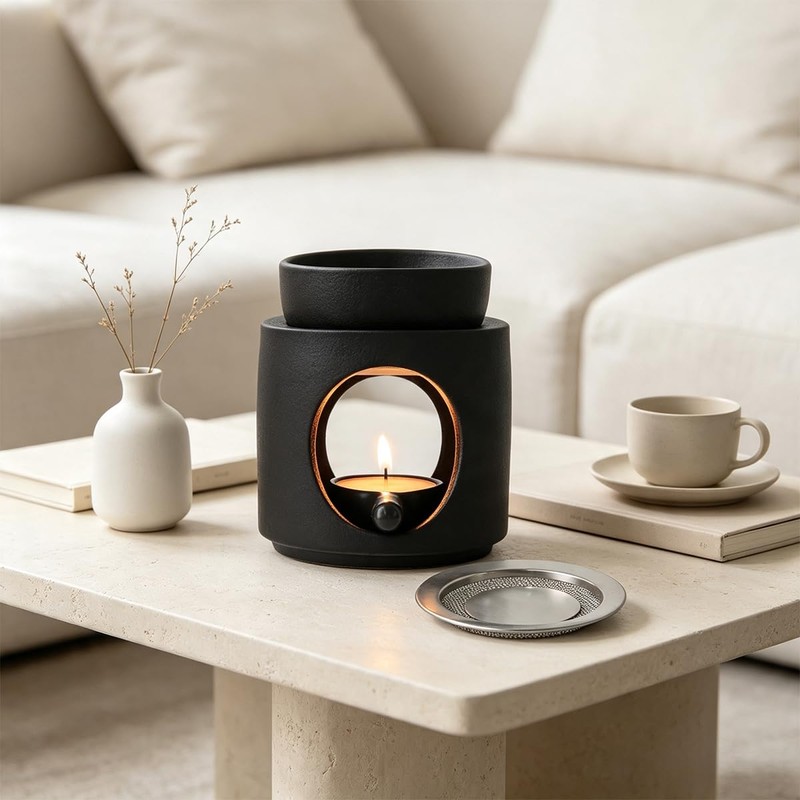 2 in 1 Ceramic Oil Burner with Sieve and Dish