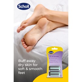 Scholl Expert Care 2-in-1 File and Smooth Foot File Refills - Scholl Replacement Roller Heads - 1 Unit Contains 2 x Replacement Rollers