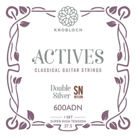 KNOBLOCH STRINGS Spanish Guitar Strings | 600ADN Actives Double Silver | Super High Tension 37.5 | Brilliant Bass and Frosted Treble, Flamenian and Classic String Set | Made in