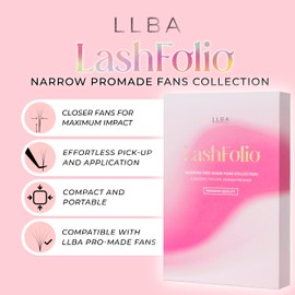 LLBA LashFolio Sträuße, vorgefertigt, schmal, Volumen, handgefertigt, Auswahl 5D ~ 10D, Kurven C CC D, Dicke 0,03 ~ 0,07 mm, Länge 8 – 15 mm, langlebig & einfache Anwendung