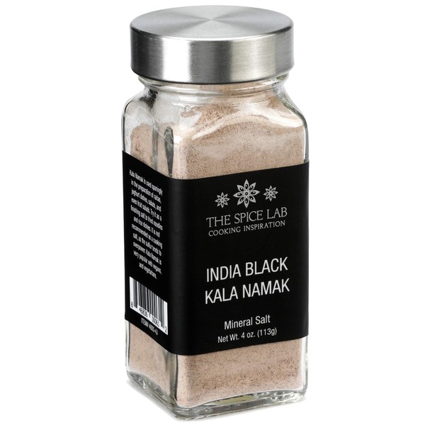 The Spice Lab (French Jar) Indian Kala Namak Mineral Salt - Himalayan Black Salt - Vegan kala namak salt Pure and Natural Indian Black Salt Gluten Free - Vegan Tofu Scrambles - Natural Egg Taste