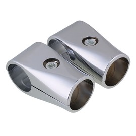 BQLZR 32mm ID Silver Aluminum Two-way Shelf Display Rack Scaffold Tube Connector Pipe Fittings Pack of 2