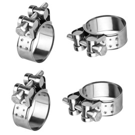 4 Pcs T Bolt Hose Clamps, Adjustable 52-55mm 304 Stainless Steel Hose ClampsHose Clips, Screws Exhaust Pipe Clamps Clips Assortment for Hoses Water Pipe Tube Attachments(22mm Width)