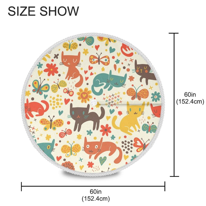 JUMBEAR Round Tablecloth Polyester Circular Table Cloth Beautiful Water Resistant