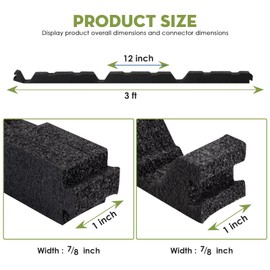 Sthovd 12 in Outside Classic Rib Profile Foam Closure Strips for Metal Roofing Panels Outside Roof Closure Strips Metal Roof Foam 3 FT Long (20 Pieces)