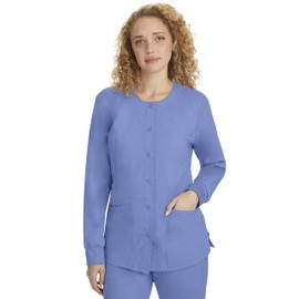 Healing Hands Women's Snap Front Scrub Jacket Daisy 2-Way Stretch Uniform Plus Size 5063 Ceil 5XL