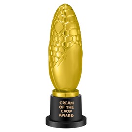 Tondiamo Small Trophy Celebrate The Top Award 6 Inch Tall Plastic MVP Funny Game Small Trophy and Awards for Employees Boss Custom Competition Gifts(Corn)