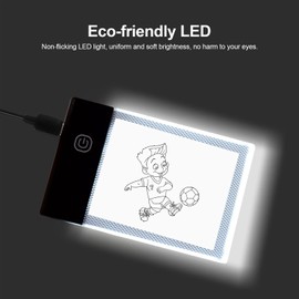 HXBER Light Table, Super Mini LED Light Pad Ultra-Thin Light Box USB Powered Dimmable Brightness Artcraft Tracer for Children Students Adults Drawing Tracing Practise Calligraphy Flipbook Flip Books