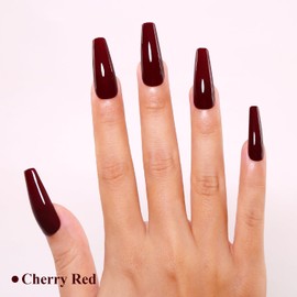 Imtiti Red Gel Nail Polish, Burgundy Red Gel Polish High Gloss Soak Off UV LED Autumn Winter Art Manicure Salon DIY Design 10ML