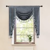 ELKCA Grey Chenille Curtains Valance for Living Room Window Waterfall