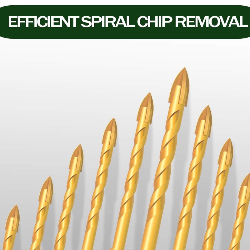 6PCS Golden Ceramic Tile Drill Bits, JOERIC Masonry Drill Bits