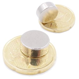 Brudazon 20 Mini Disc Magnets 12 x 5 mm N52 Strongest Level Neodymium Magnets Ultra Strong Power Magnet for Model Making, Photo, Whiteboard, Notice Board, Fridge, Crafts, Magnetic Disc Extra Strong