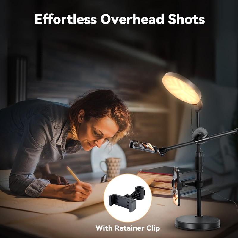 UTEBIT Zoom Lighting for Computer 6" Ring Light with Stand