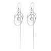 AeraVida Contemporary Rings Sterling Silver Sphere Slide Thread Earrings