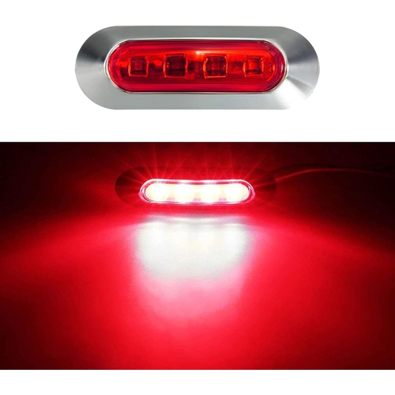 AOXLFU 20PCS Red 12-24V LED Trailer Lights Side Marker Lights