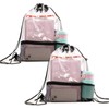 CINDALOG 2 Pack Clear Drawstring Bags, Waterproof Drawstring Backpack PVC