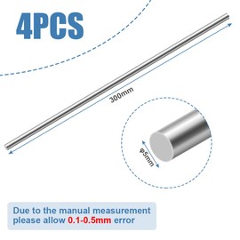 AOOSU Stainless Steel Rods, Pack of 4 Stainless Steel Round Rods, 5 mm x 300 mm, Round Rod, 304 Stainless Steel Round Rods, Metal Rod, Solid Round Rod, Round Steel for DIY Craft, Model Car, Aeroplane