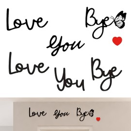 2 Pieces Love You Bye Sign, Love You Bye Sign Over The Door Wooden Sign with Lettering for the Hallway Love You Bye Sign Above Door DIY - Craft, for Door and Wall, Home Decoration, Signs for Christmas