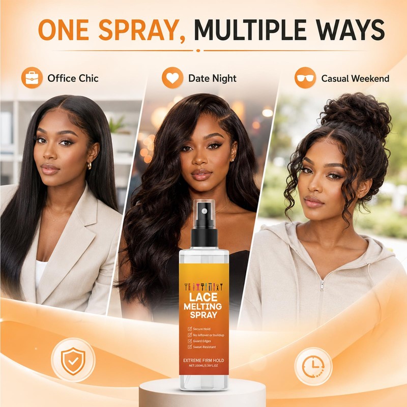 Lace Melting Spray, Extra Hold Melting Spray for Lace Wigs
