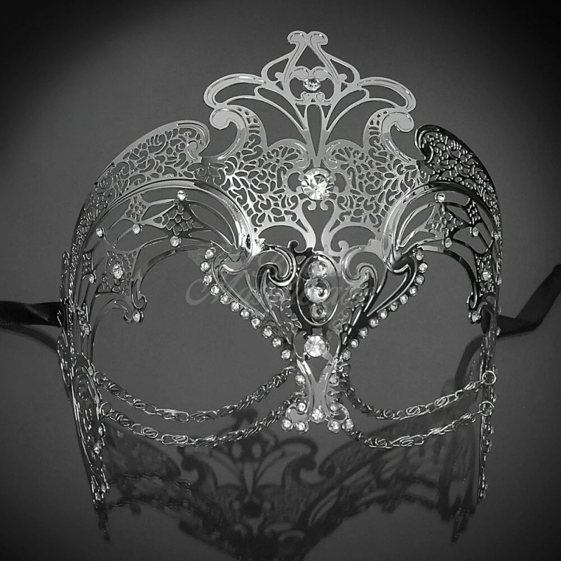 Couples Silver Masquerade Masks