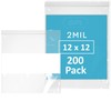 12" x 12" Large Zip Bags, 2 Mil Thick Clear
