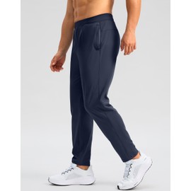 G Gradual 30"/32"/34" Inseam Tall Mens Sweatpants with Zipper Pockets Stretch Golf Workout Pants for Men Casual Athletic(Navy,M)