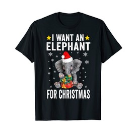 I Want An Elephant For Christmas Elephant Pajamas Adult Kids T-Shirt