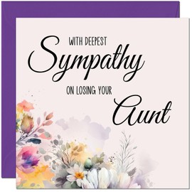 Sad Loss Of Your Aunt - Sympathy Card - Auntie Condolences Card, Sorry For Your Loss Card, Aunty Bereavement Card