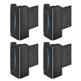 KOVOSCH 4 Pack Home Security Door Lock Reinforcement, Childproof Door Reinforcement Lock Withstand 800 lbs for Inward Swinging Door, Door Security Lock to Prevent Unauthorized Entry, Black