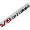 Red Black for Benz V8 BITURBO Side Adhesive Nameplate Logo