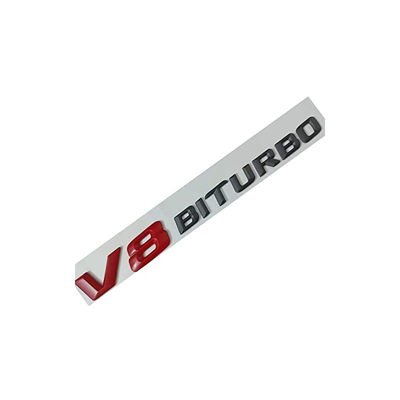 Red Black for Benz V8 BITURBO Side Adhesive Nameplate Logo