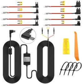 Acmerota Dashcam Hardwire Kit 3 Wires Type C Hard Cable with Fuse for Dash Cam 12V-24V to 5V 3A Car Charger Cable for Dash Cam Car Camera 11.4 Feet for Dashcam GPS Power Supply