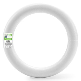 FloraCraft Extruded CraftFōM Wreath 1.9 Inch x 13.8 Inch White