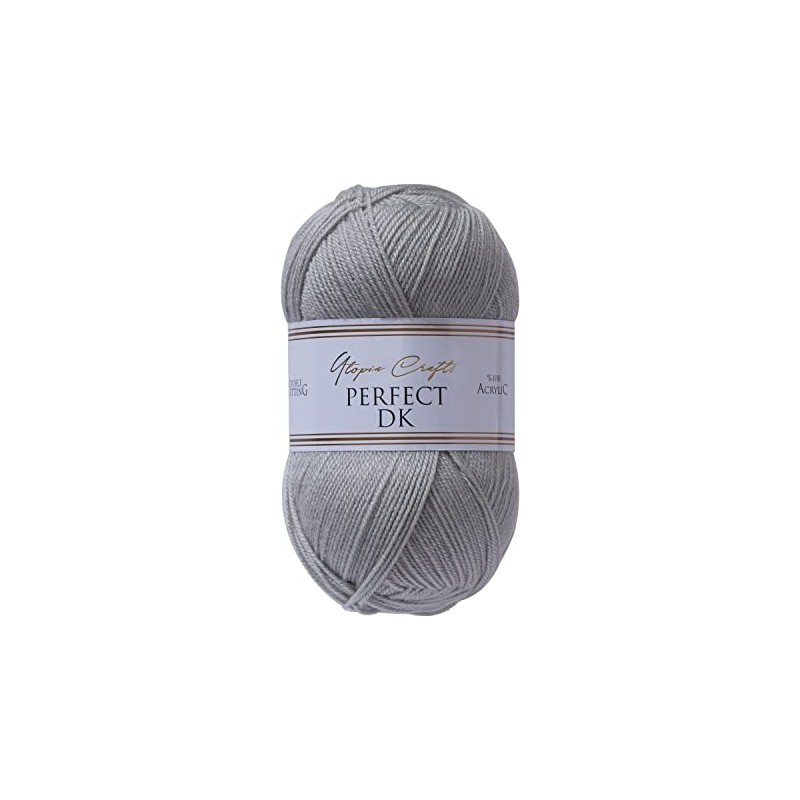 Utopia Crafts DK Double Knitting Yarn, 100g (Grey)