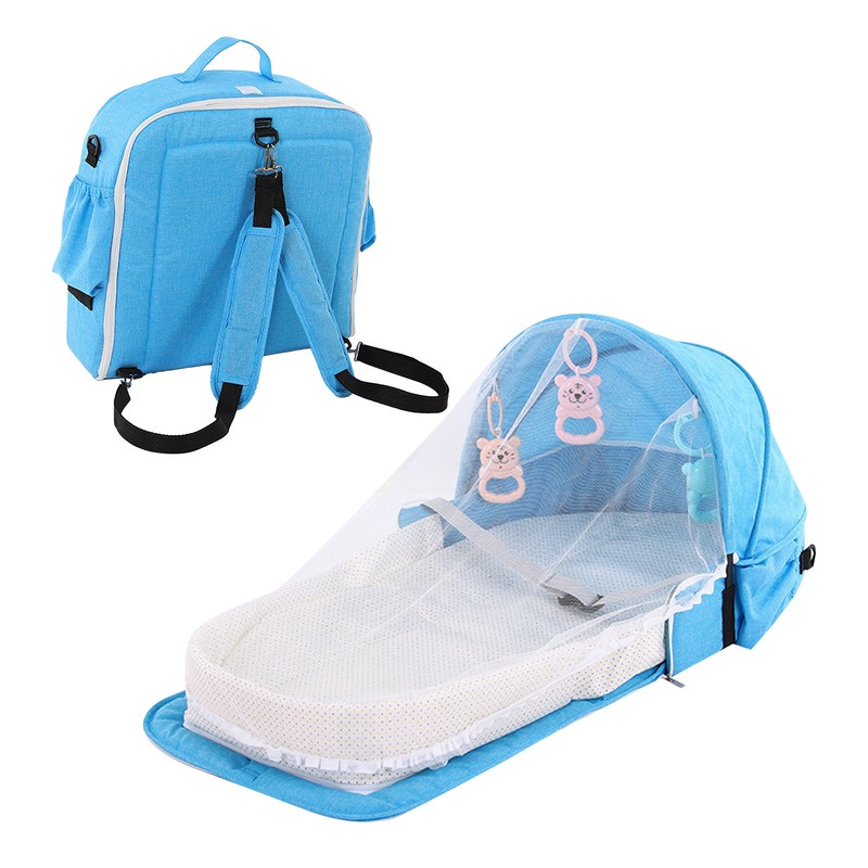 Portable Baby Crib Soft Cotton Foldable Storage Infants Travel Sleeping